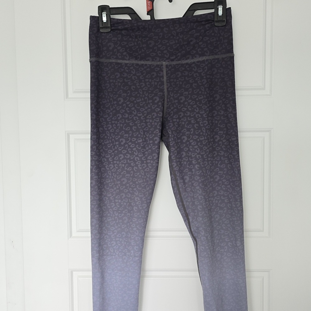ZYIA Active Dark Purple Ombre Leopard Leggings